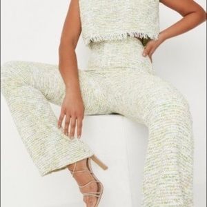 Delaney Child’s Edit Lime Tailored Boucle Flared Pants